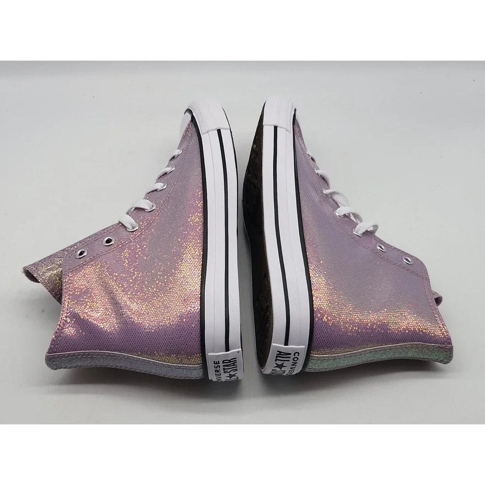 Converse Chuck Taylor All Star Hi‎ Disco Glitter Kids Size 7 Pink Shoes Sneakers